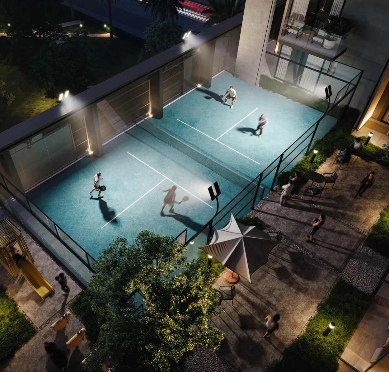 Rendu indicatif du terrain de padel de KORE