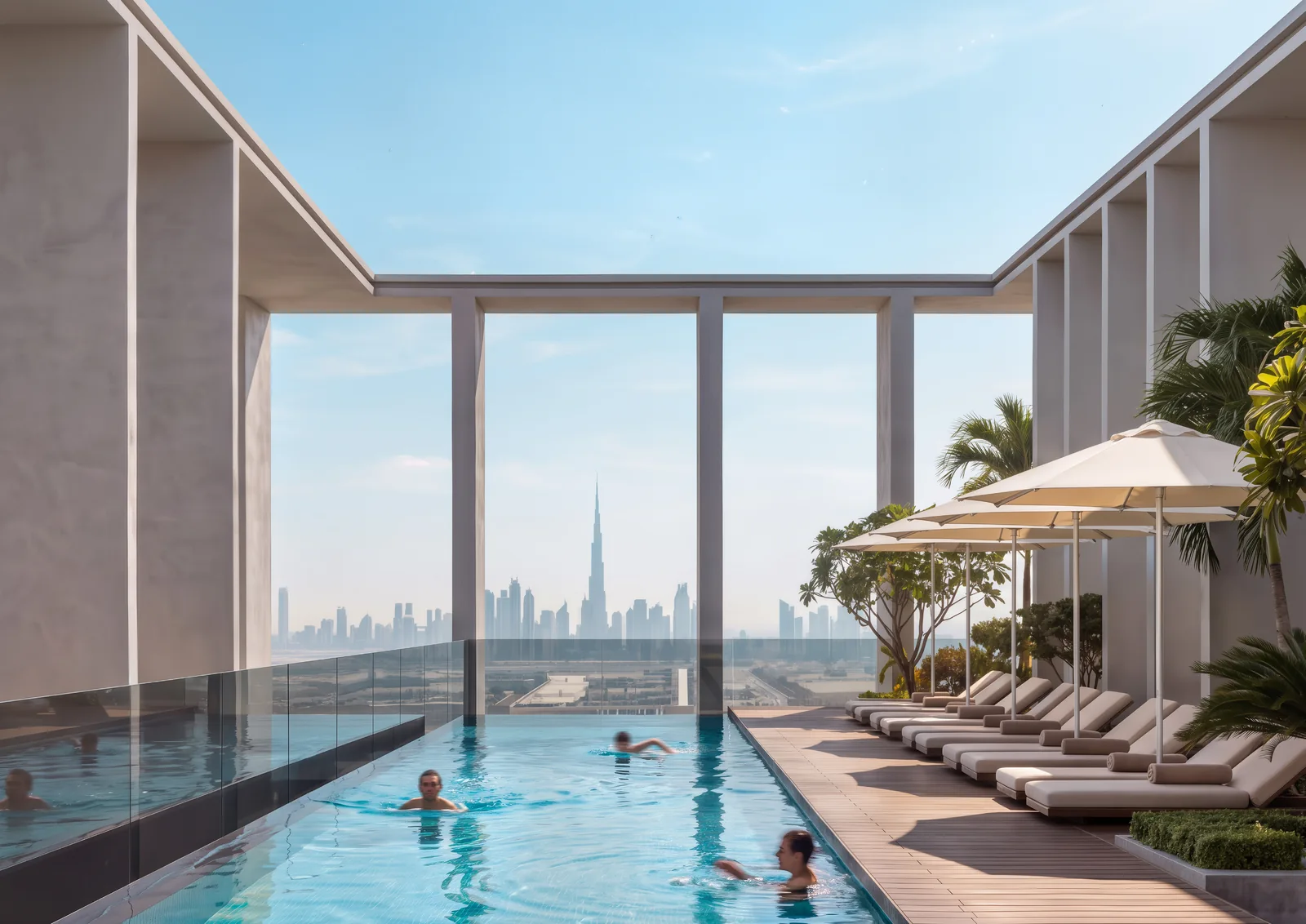 Rendu indicatif de la piscine en rooftop de KORE